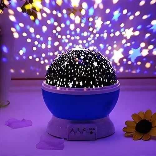 Moon Night Light Lamp – 360° Star Projector with USB (Multi-Color)