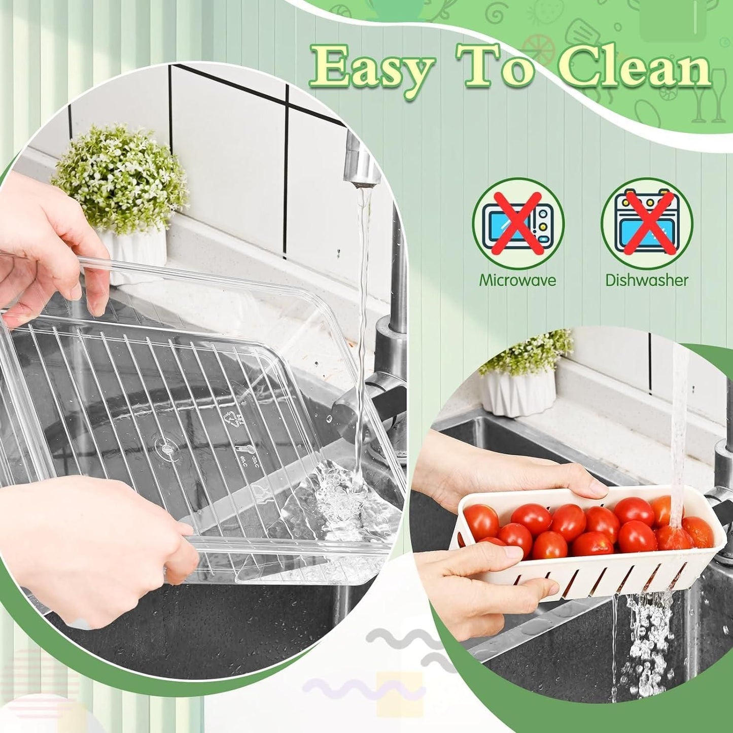 4-Compartment Fridge Storage Box – Multipurpose Organizer Tray with Lid