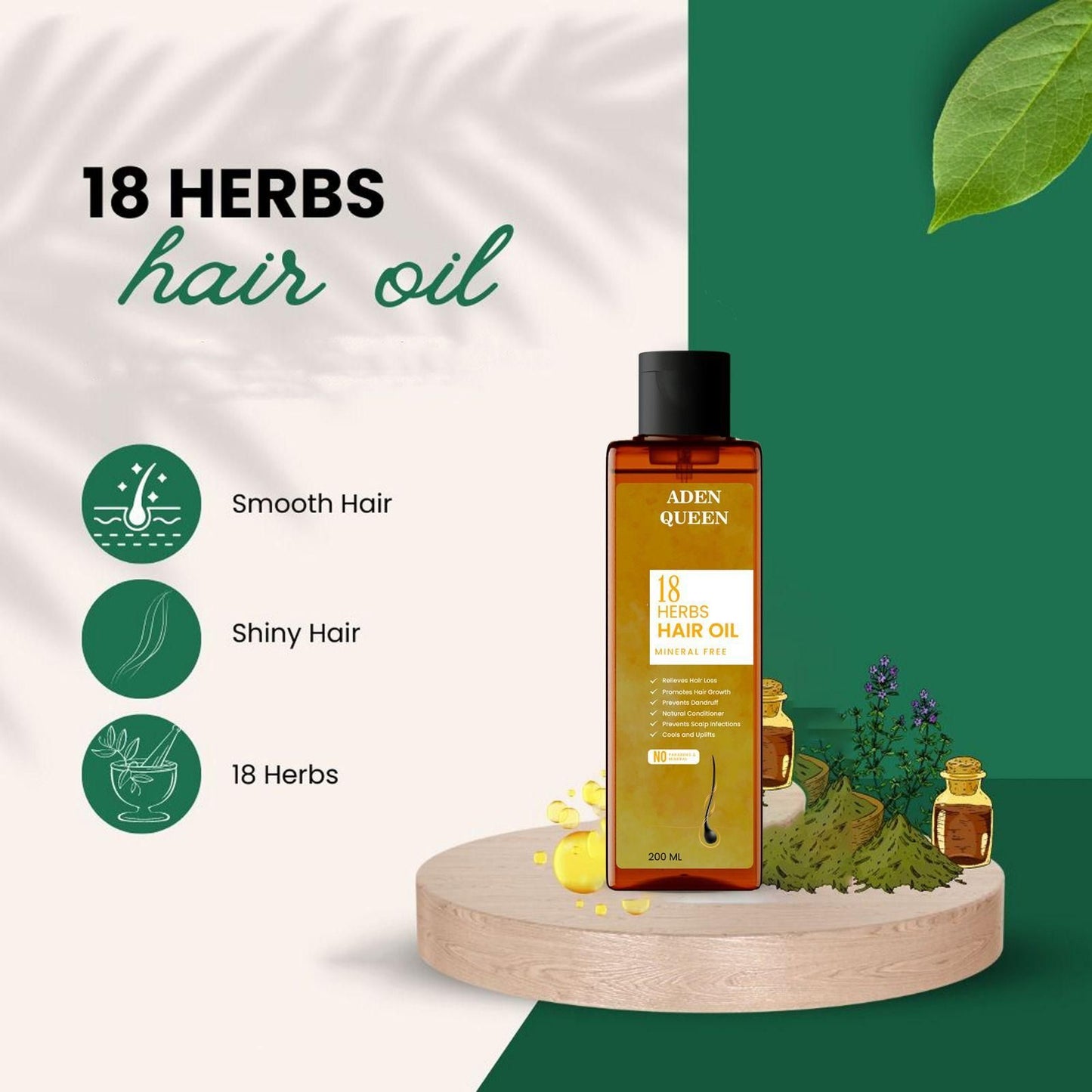 Aen Queen 18 Herbs Hair Oil โ Ayurvedic Hair Care