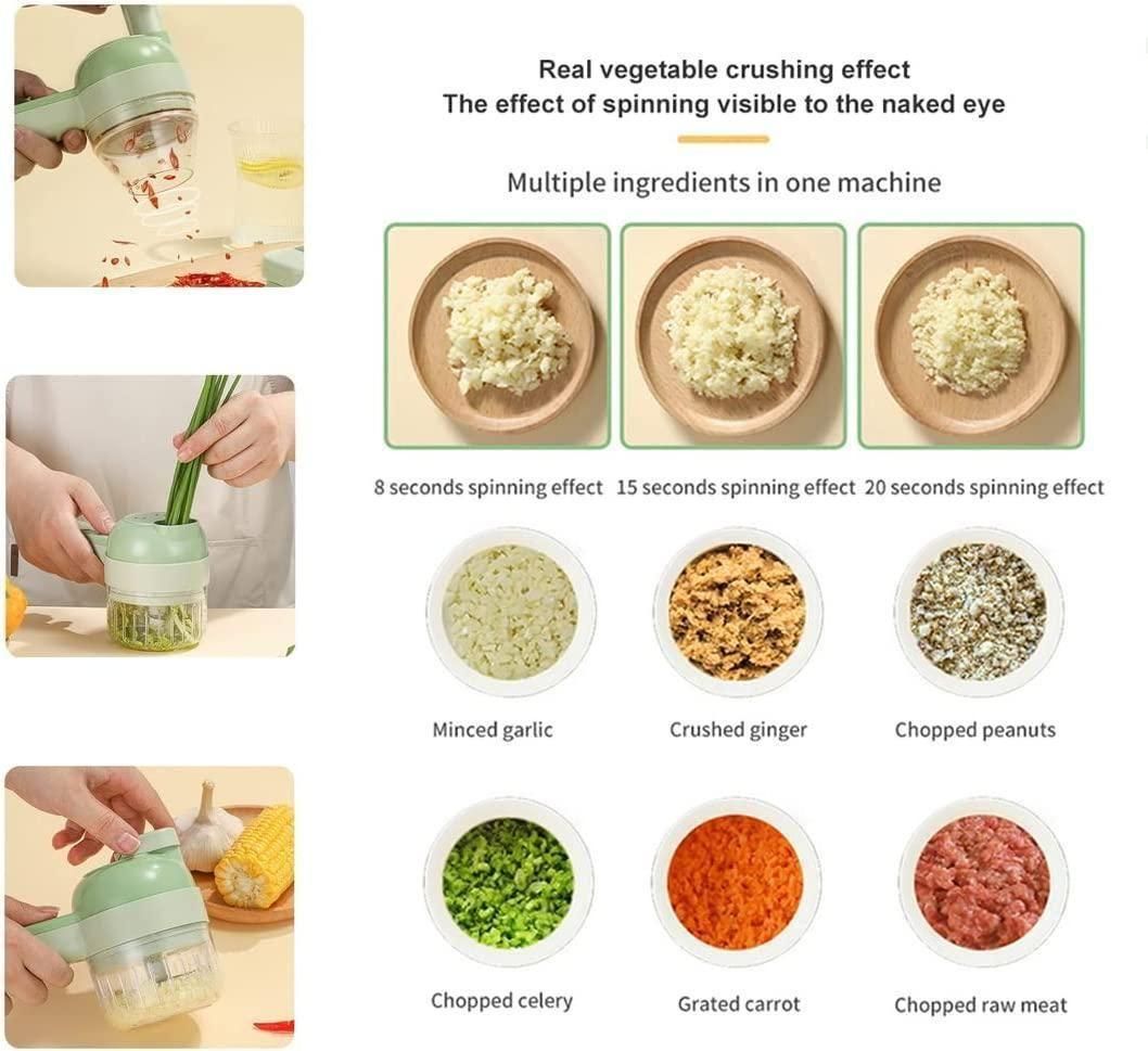4-in-1 Wireless Mini Food Chopper & Slicer