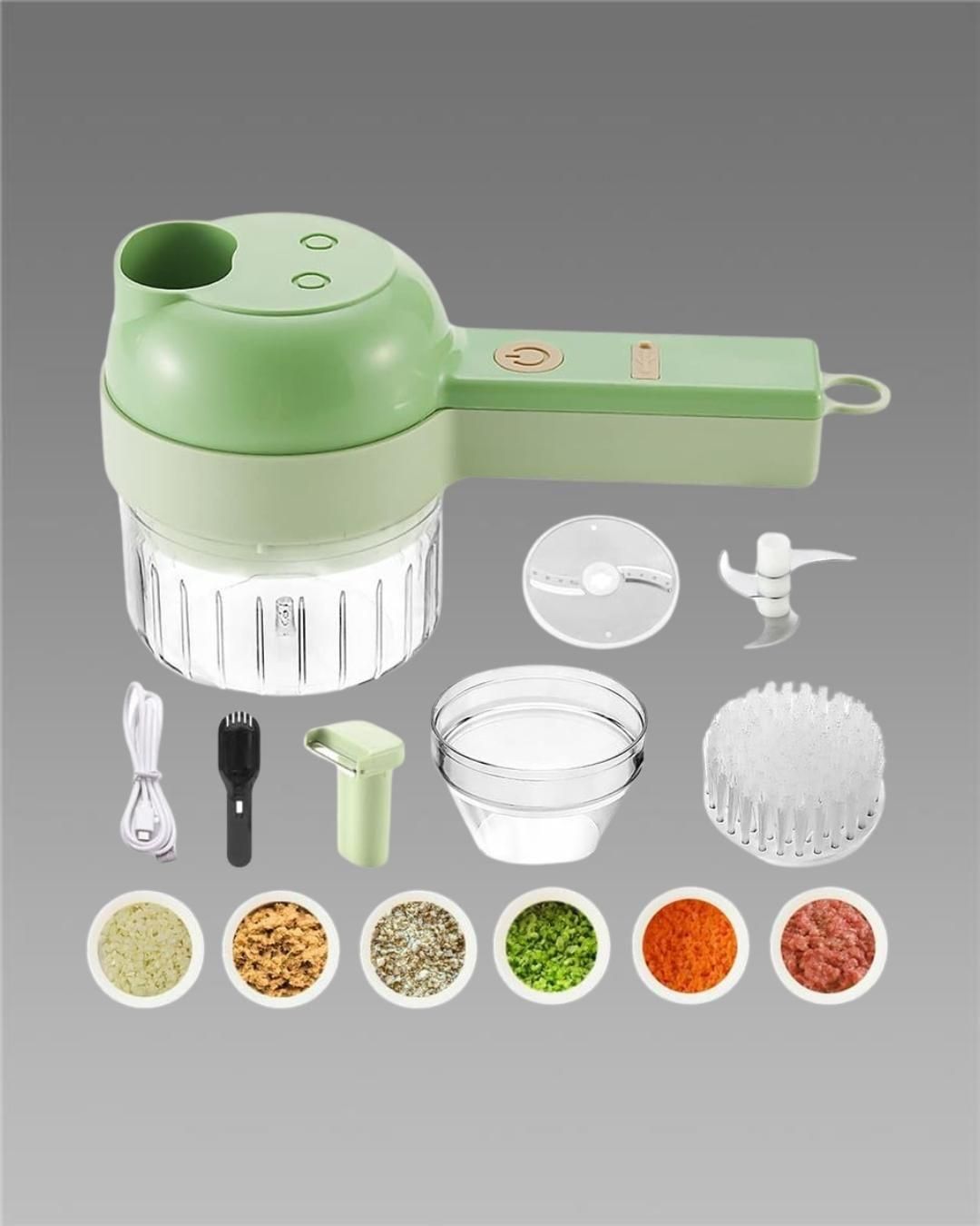 4-in-1 Wireless Mini Food Chopper & Slicer