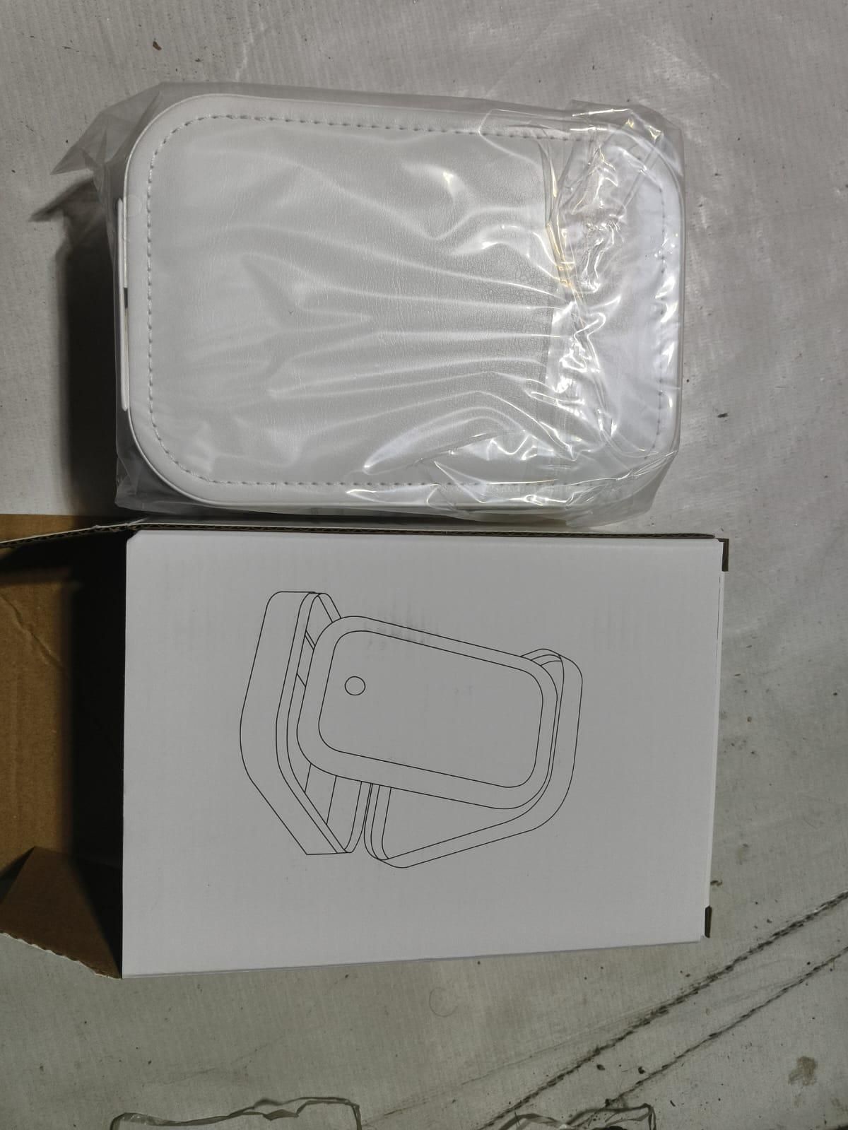 White Leather LED Jewelry Box – Compact Organizer for Women