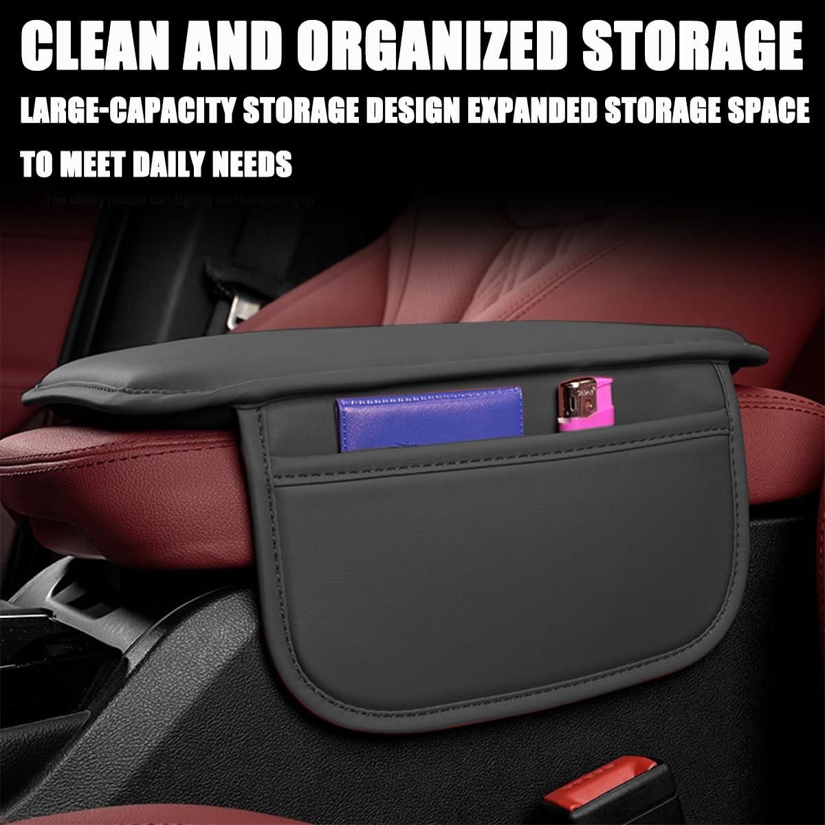 Universal Car Armrest Cushion Pad – PU Leather Comfort Cover