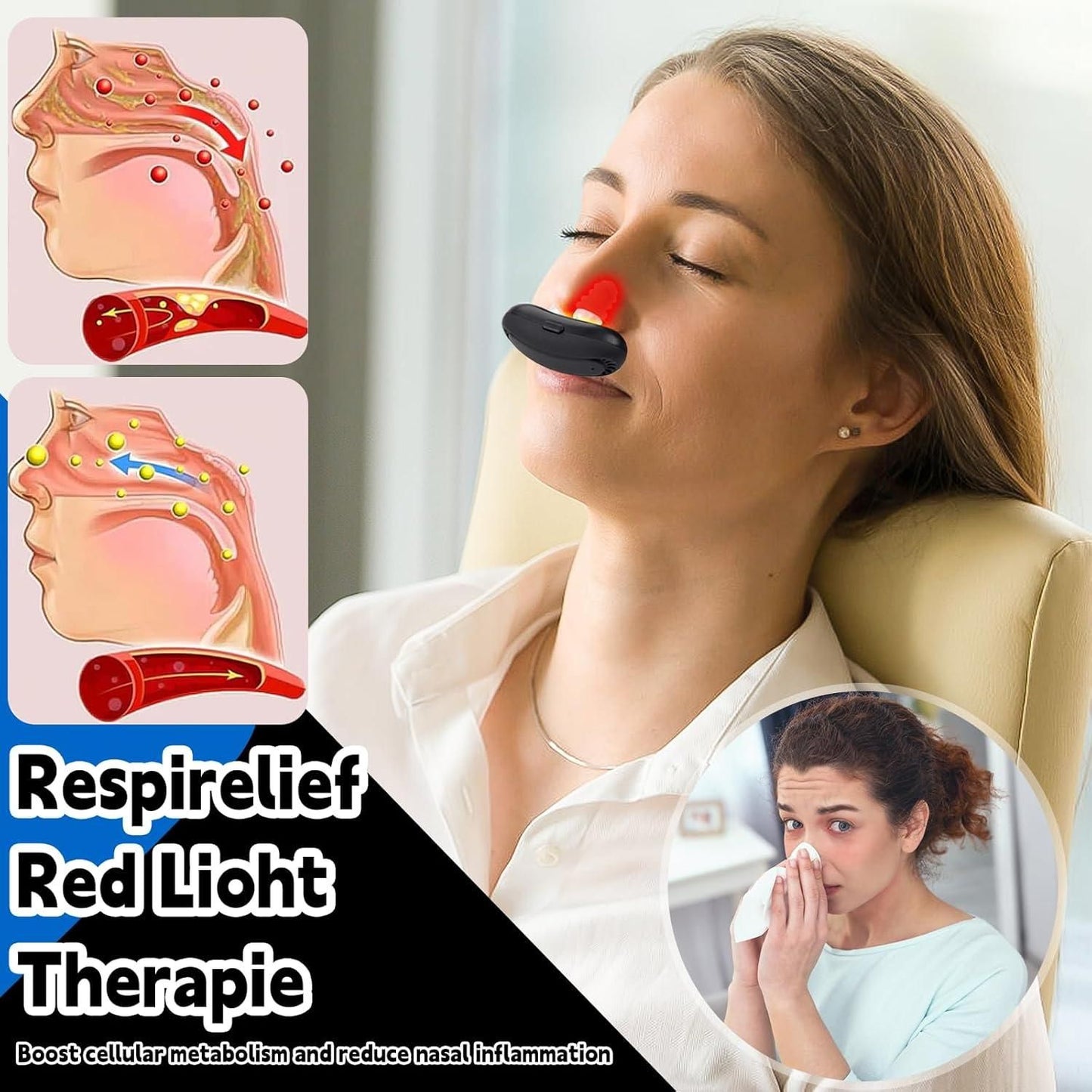 Respi-Relief Nasal Light Therapy – Sinus & Allergy Relief Device