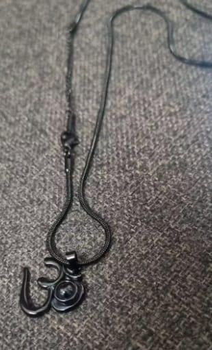 Adiyogi OM Pendant – Black Stainless Steel Spiritual Necklace