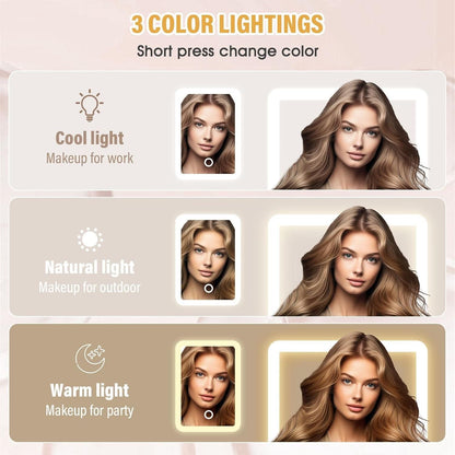 White Leather LED Jewelry Box – Compact Organizer for Women