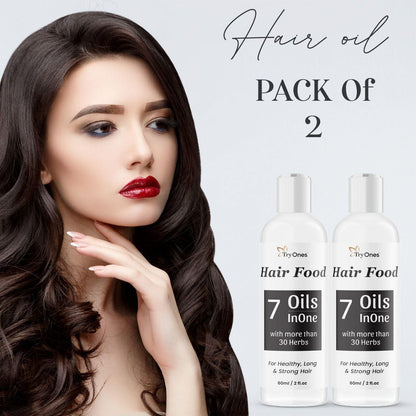 Hair Food 7 Oils in One – Herbal Hair Oil with 30+ Herbs (Pack of 2)