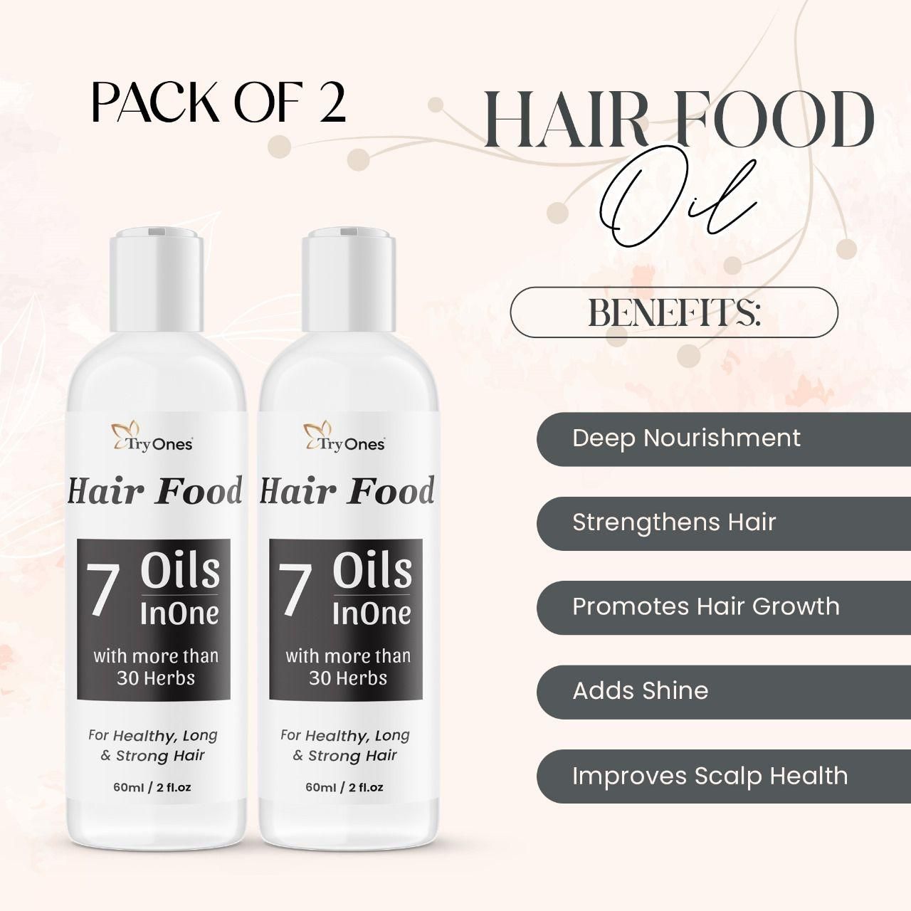 Hair Food 7 Oils in One – Herbal Hair Oil with 30+ Herbs (Pack of 2)