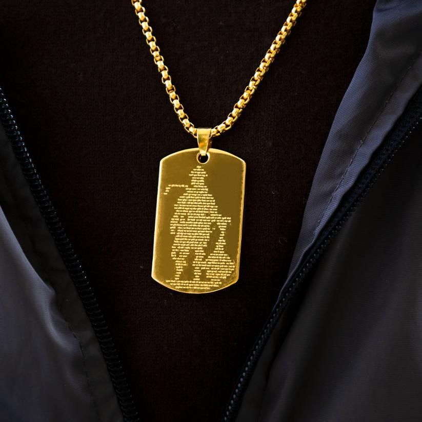Hanuman Chalisha Pendant with ChainHanuman Chalisa Pendant with Chain – Gold Plated Spiritual Jewelry for Men (Pack of 1)