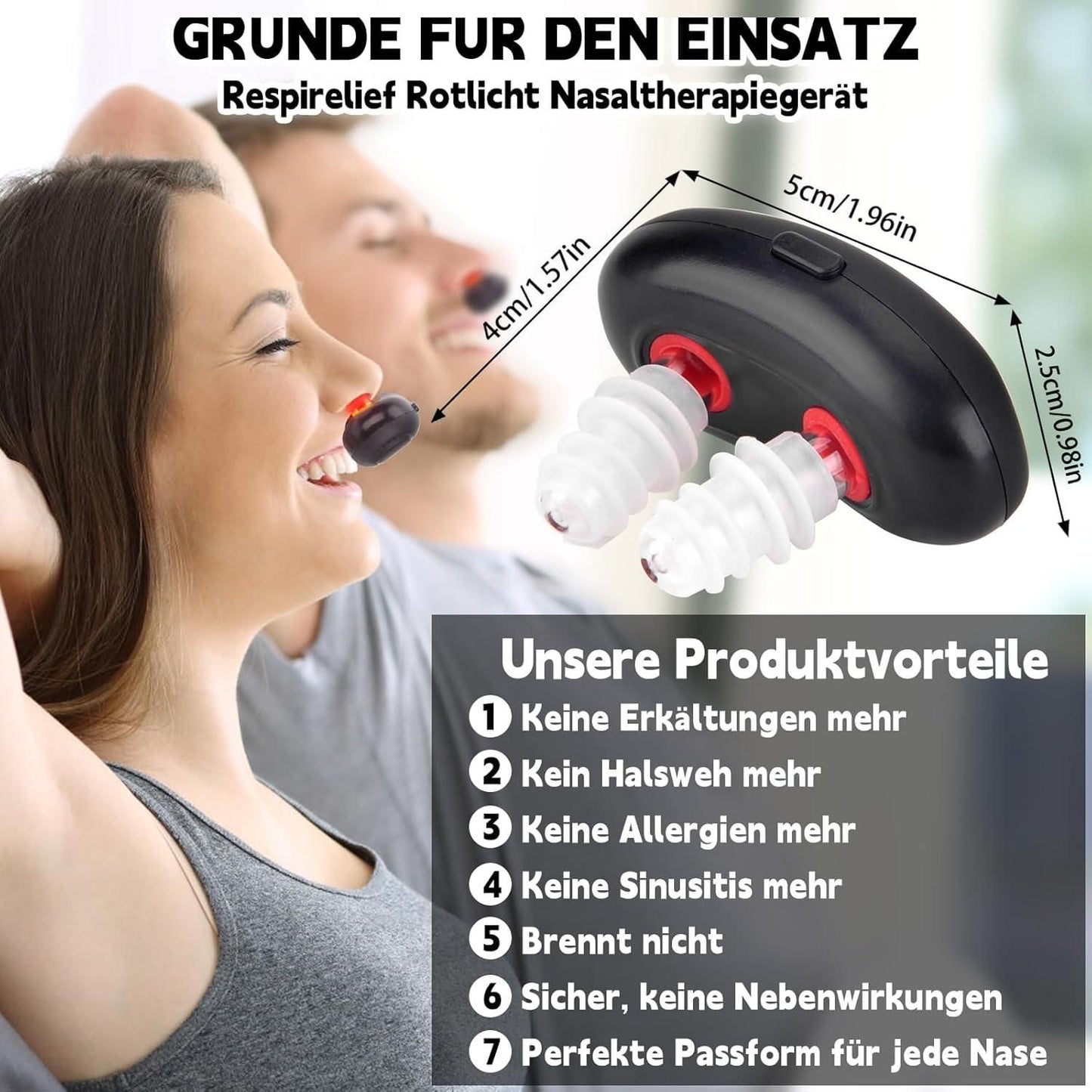 Respi-Relief Nasal Light Therapy – Sinus & Allergy Relief Device