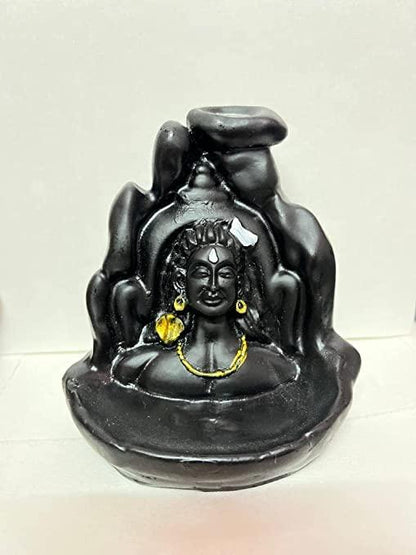 Smoke Fountain Lord Shiva Cone Incense Holder Showpiece with 10 Free Backflow Cones