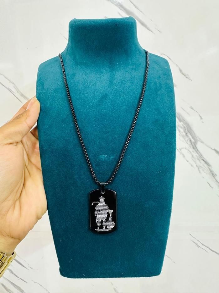 Hanuman Chalisha Pendant with ChainHanuman Chalisa Pendant with Chain – Gold Plated Spiritual Jewelry for Men (Pack of 1)