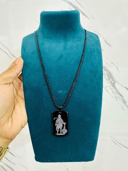 Hanuman Chalisha Pendant with ChainHanuman Chalisa Pendant with Chain – Gold Plated Spiritual Jewelry for Men (Pack of 1)