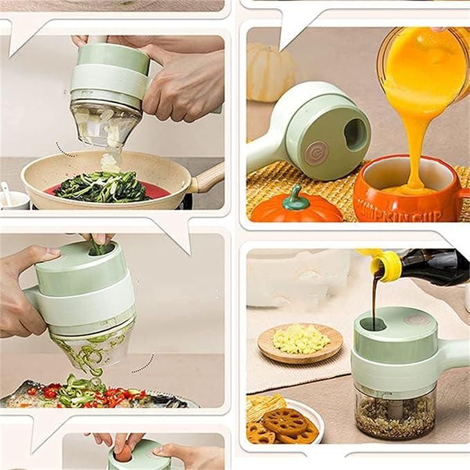 4-in-1 Wireless Mini Food Chopper & Slicer