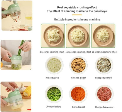 4-in-1 Wireless Mini Food Chopper & Slicer