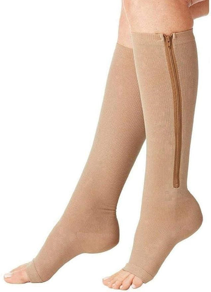 Unisex ZipFit Medical Compression Socks with Zipper (1 Pair)