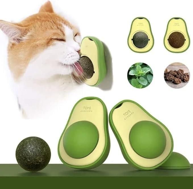 Catnip Avocado Ball Toy – Minty Chew Toy for Cats’ Dental Health & Fun